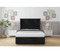 Comfort Beds Chester Naples Divan Base No Drawers - 54" Wingback-Footboard in Black | Size: Super King Comfort Beds Black Super King