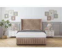 Comfort Beds Chester Naples Divan Base No Drawers - 54" Wingback-Footboard in Light Brown | Size: Single Comfort Beds Light Brown Single