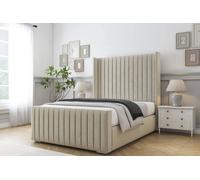 Comfort Beds Chester Plush Bed Frame With Mattress-50" Upholstered Wingback in Cream | Size: Single Comfort Beds Cream Single