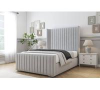 Comfort Beds Chester Plush Bed Frame With Mattress-50" Upholstered Wingback in Silver | Size: Single Comfort Beds Silver Single