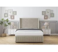 Comfort Beds Chester Plush Divan Base No Drawers - 54" Wingback-Footboard in Cream | Size: Small Single Comfort Beds Cream Small Single