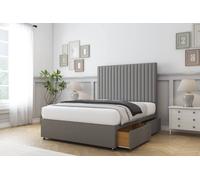 Comfort Beds Denver Dumfries Divan Base 2 Drawers - 54" Headboard in Light Grey | Size: King Comfort Beds Light Grey King