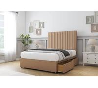 Comfort Beds Denver Dumfries Divan Base 4 Drawers - 26" Headboard in Light Brown | Size: King Comfort Beds Light Brown King