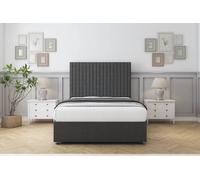 Comfort Beds Denver Dumfries Divan Set 2 Drawers-26" Headboard in Dark Grey | Size: King Comfort Beds Dark Grey King