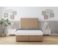 Comfort Beds Denver Dumfries Ottoman Bed Set With 54" Floor Standing Headboard in Light Brown | Size: Super King Comfort Beds Light Brown Super King