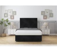 (4'6 Double, Black) Comfort Denver Naples Divan Bed Base 2 Drawers Foot-End 26" Strutted Headboard