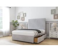 Comfort Beds Denver Naples Divan Base 2 Drawers - 54" Headboard in Silver | Size: Small Double Comfort Beds Silver Small Double
