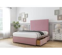 Comfort Beds Denver Plush Divan Base 2 Drawers - 54" Headboard in Pink | Size: Double Comfort Beds Pink Double