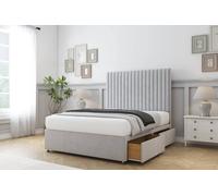 Comfort Beds Denver Plush Divan Base 2 Drawers - 54" Headboard in Silver | Size: King Comfort Beds Silver King