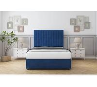 Comfort Beds Denver Plush Divan Base No Drawers - 54" Headboard in Navy | Size: Single Comfort Beds Navy Single