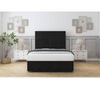 Comfort Beds Denver Plush Ottoman Bed Base-54" Floor Standing Headboard in Black | Size: Super King Comfort Beds Black Super King