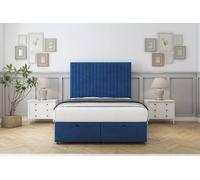 Comfort Beds Denver Plush Ottoman Bed Base-54" Floor Standing Headboard in Navy | Size: King Comfort Beds Navy King