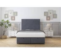 Comfort Beds Denver Plush Ottoman Bed Set With 26" Strutted Headboard in Dark Grey | Size: King Comfort Beds Dark Grey King