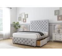 Comfort Beds Florida Naples Divan Base 2 Drawers - 26" Headboard-Footboard in Silver | Size: Double Comfort Beds Silver Double