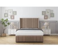 Comfort Beds Grace Plush Divan Set No Drawers-54" Wingback-Footboard in Bronze | Size: Small Single Comfort Beds Bronze Small Single