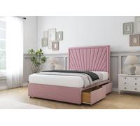 Comfort Beds Kensington Plush Divan Base 4 Drawers - 26" Headboard in Pink | Size: Super King Comfort Beds Pink Super King