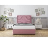 Comfort Beds Kensington Plush Divan Set No Drawers-26" Headboard in Pink | Size: Super King Comfort Beds Pink Super King
