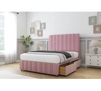 Comfort Beds Lorenzo Plush Divan Base 2 Drawers - 26" Headboard-Footboard in Pink | Size: Double Comfort Beds Pink Double