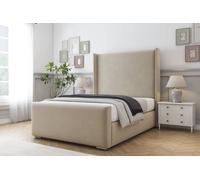 Comfort Beds Madrid Coniston Bed Frame - 50" Upholstered Wingback Headboard in Cream | Size: King Comfort Beds Cream King