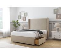 Comfort Beds Madrid Coniston Divan Base 2 Drawers - 54" Wingback in Cream | Size: King Comfort Beds Cream King