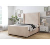 Comfort Beds Madrid Naples Bed Frame With Mattress-50" Upholstered Wingback in Light Sand | Size: Super King Comfort Beds Light Sand Super King
