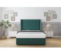 Comfort Beds Madrid Plush Divan Base No Drawers - 54" Wingback in Emerald | Size: Double Comfort Beds Emerald Double