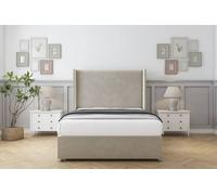 Comfort Beds Madrid Plush Divan Set No Drawers-54" Wingback in Cream | Size: Double Comfort Beds Cream Double