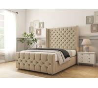 Comfort Beds Monte Carlo Bed Frame in Light Beige | Size: Small Double Comfort Beds Light Beige Small Double
