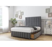 Comfort Beds Sara Coniston Divan Base 2 Drawers - 54" Headboard-Footboard in Dark Grey | Size: Super King Comfort Beds Dark Grey Super King