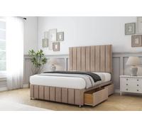 Comfort Beds Sara Naples Divan Base 4 Drawers - 26" Headboard-Footboard in Light Brown | Size: King Comfort Beds Light Brown King