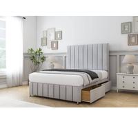 Comfort Beds Sara Naples Divan Base 4 Drawers - 26" Headboard-Footboard in Silver | Size: Small Double Comfort Beds Silver Small Double