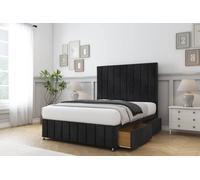 Comfort Beds Sara Naples Divan Base 4 Drawers - 54" Headboard-Footboard in Black | Size: King Comfort Beds Black King