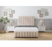 Comfort Beds Sara Naples Divan Set 2 Drawers-26" Headboard-Footboard in Light Sand | Size: King Comfort Beds Light Sand King
