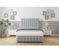Comfort Beds Sara Plush Divan Base No Drawers - 26" Headboard-Footboard in Silver | Size: Small Double Comfort Beds Silver Small Double