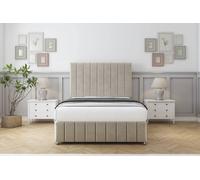 Comfort Beds Sara Plush Divan Set 2 Drawers-26" Headboard-Footboard in Cream | Size: Single Comfort Beds Cream Single