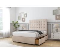 Comfort Beds Savannah Naples Divan Base 2 Drawers - 26" Headboard in Light Sand | Size: King Comfort Beds Light Sand King