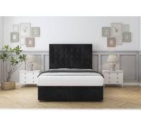 Comfort Savannah Black Naples Ottoman Bed With Mattress With 54" Floor Standing Headboard 6' Super King