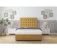 Comfort Beds Savannah Plush Divan Base No Drawers - 54" Headboard in Mustard | Size: Double Comfort Beds Mustard Double