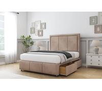 Comfort Beds Savoy Naples Divan Base 2 Drawers - 54" Headboard-Footboard in Light Brown | Size: King Comfort Beds Light Brown King