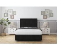 Comfort Savoy Black Plush Divan Bed Set 2 Drawers Left Side - 26" Strutted & 12" Footboard 6' Super King