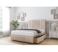 Comfort Beds The Foxy Naples Divan Base 2 Drawers - 26" Headboard-Footboard in Light Sand | Size: King Comfort Beds Light Sand King