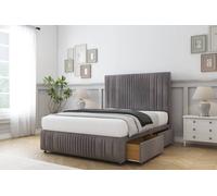 Comfort Beds The Foxy Naples Divan Base 2 Drawers - 54" Headboard-Footboard in Grey | Size: King Comfort Beds Grey King