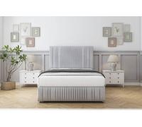 Comfort Beds The Foxy Naples Divan Base No Drawers - 26" Headboard-Footboard in Silver | Size: Single Comfort Beds Silver Single