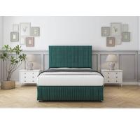 Comfort The Foxy Emerald Plush Divan Bed Set 2 Drawers Left Side - 54" Floor Standing & 12" Footboard 5' King
