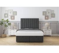 Comfort Beds Tokyo Dumfries Ottoman Bed Base-54" Floor Standing Headboard in Dark Grey | Size: Double Comfort Beds Dark Grey Double