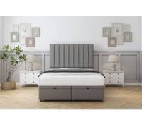 Comfort Beds Tokyo Dumfries Ottoman Bed Set With 54" Floor Standing Headboard in Light Grey | Size: Super King Comfort Beds Light Grey Super King