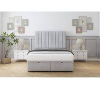 Comfort Beds Tokyo Naples Ottoman Bed Set With 26" Strutted Headboard in Silver | Size: King Comfort Beds Silver King