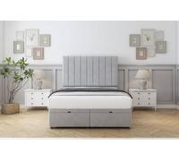 Comfort Beds Tokyo Plush Ottoman Bed Set With 26" Strutted Headboard in Silver | Size: Single Comfort Beds Silver Single
