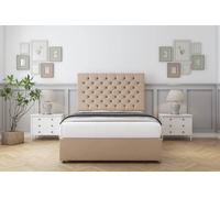 Comfort Beds Winslow Plush Divan Set 2 Drawers-54" Headboard in Stone | Size: Small Double Comfort Beds Stone Small Double