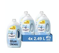 Comfort Blue Skies Fabric Conditioner with Stay Fresh technology for 100 days of freshness + fragrance* 4x 2.49 L (332 washes)